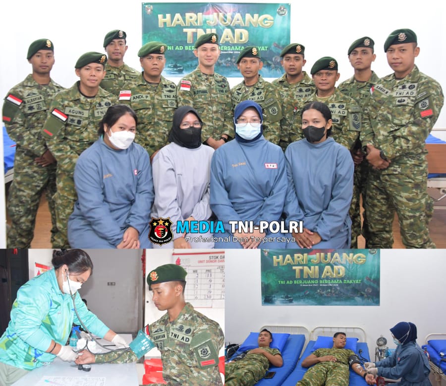 Satgas Pamtas Yonarmed 11 Kostrad Gelar Donor Darah Peringati Hari Juang TNI AD 2024