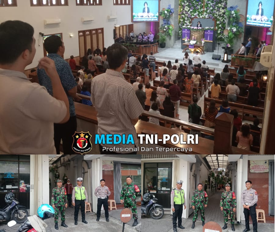 Babinsa Jayengan Amankan Ibadah Minggu pagi Jelang Natal & Tahun Baru 2025