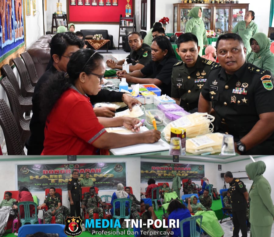 Korem 181/PVT Gelar Donor Darah dalam Rangka Peringatan Hari Juang TNI-AD ke-79