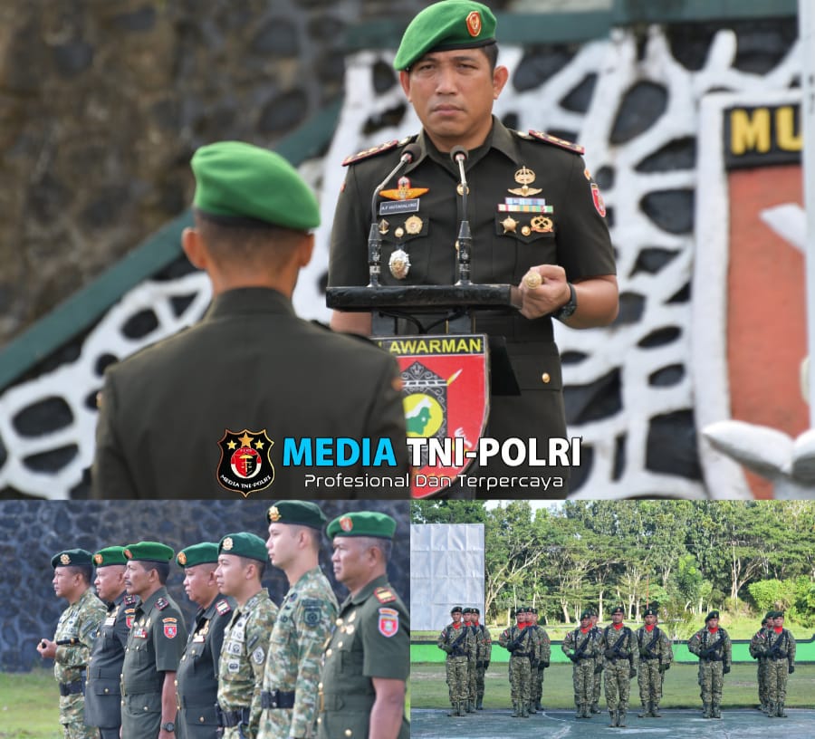 Satgas Pamtas Yonarmed 11 Kostrad Gelar Upacara Peringatan Hari Juang TNI AD di Kodim 0911/NNK