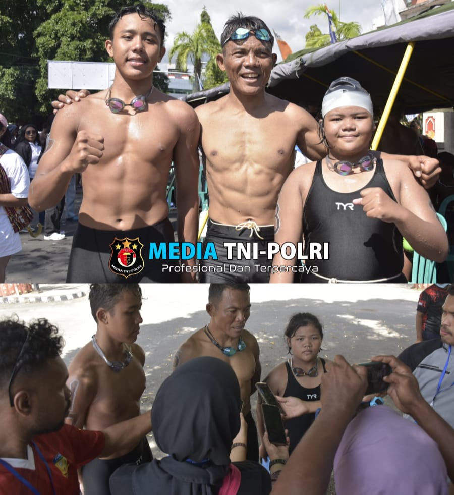 Satu Keluarga Marinir Ikut Serta Kejuaraan Open Water Finswimming Pangkoarmada III CUP Tahun 2024