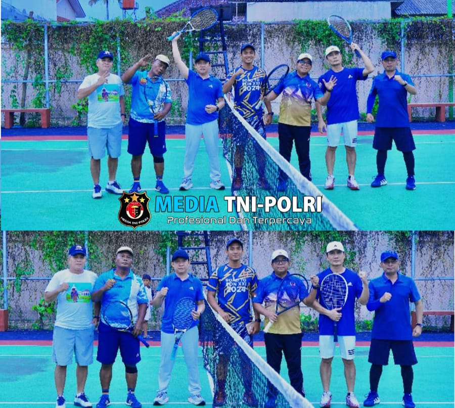 Pj Gubernur Lampung Dan Pj Bupati Pringsewu Main Tenis Bersama