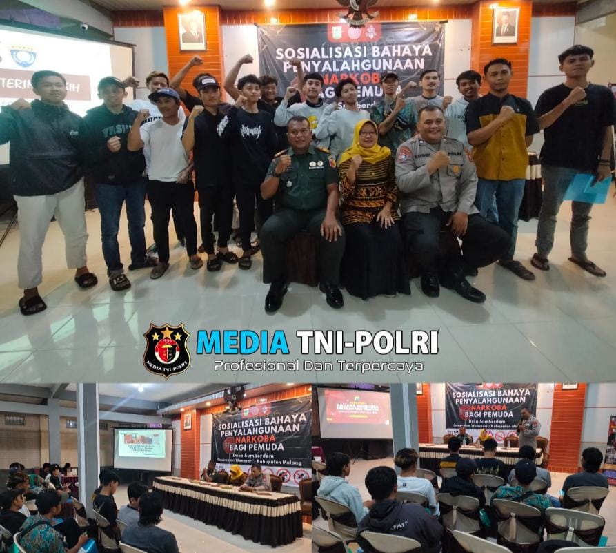 Danramil 0818/32 Wonosari Ajak Pemuda Desa Sumberdem Perangi Narkoba dalam Sosialisasi Bahaya Penyalahgunaan Narkoba