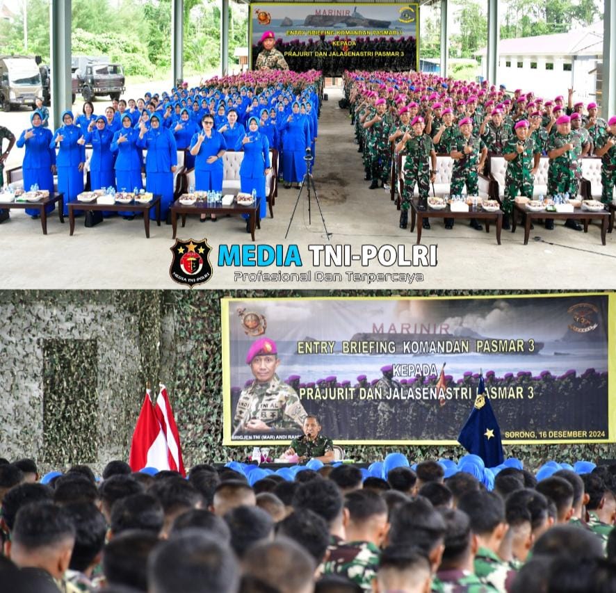 Komandan Pasmar 3 Gelar Entry Briefing Kepada Seluruh Prajurit Petarung Pasmar 3 Wilayah Sorong
