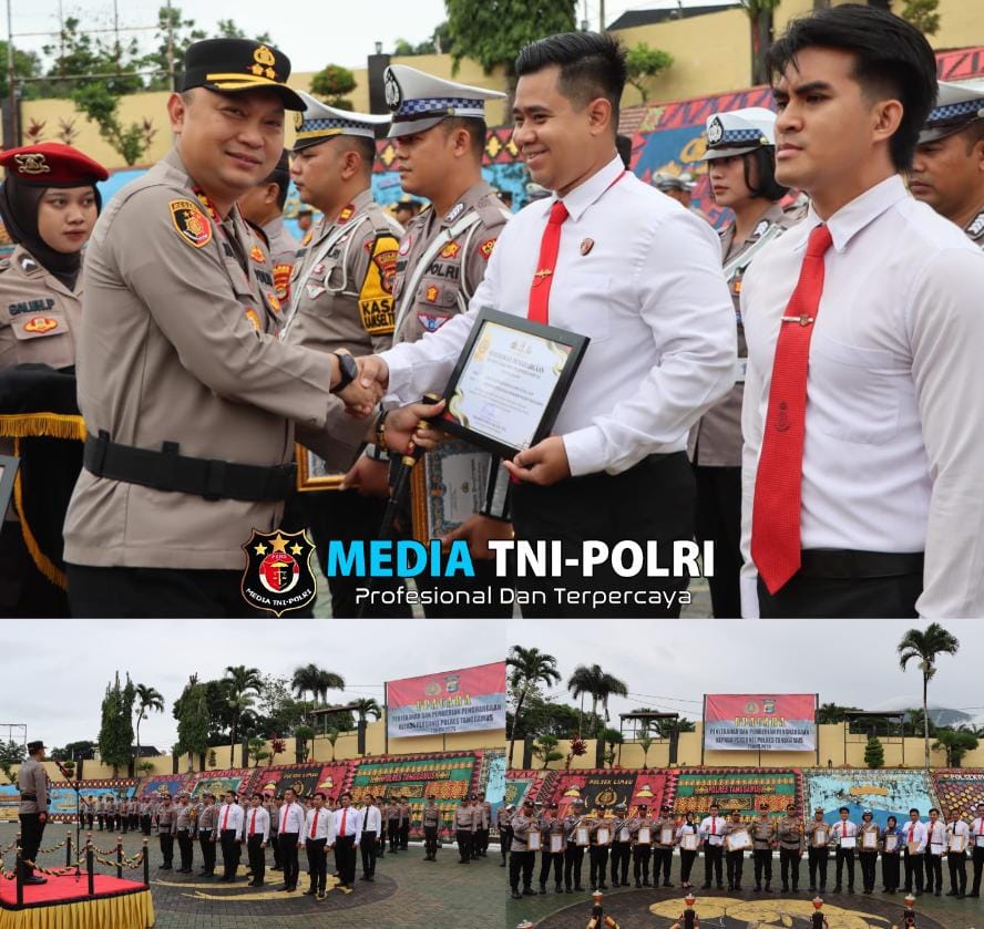 Polres Tanggamus Gelar Penyerahan dan Pemberian Penghargaan kepada Personel Berprestasi