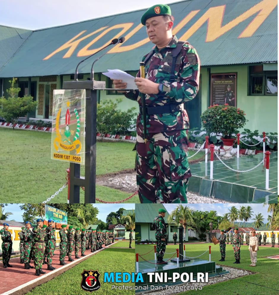 Upacara Bendera 17-An, Dandim 1307/Poso, Letkol Arm Edi Yulian Budiargo Bacakan Amanat Pangdam XIII/mdk