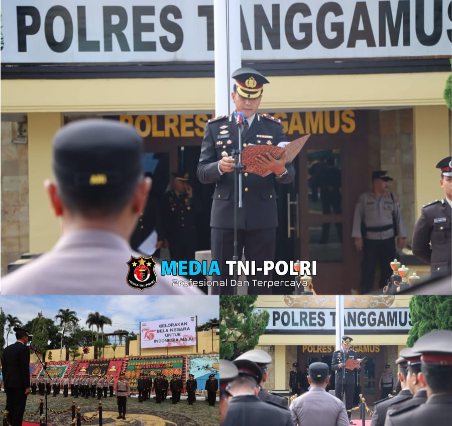 Polres Tanggamus Gelar Upacara Hari Bela Negara ke-76 Tahun 2024 : “Gelorakan Bela Negara untuk Indonesia Maju”