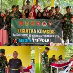 Satgas Pamtas Yonarmed 11 Kostrad Bersama Puskesmas Aji Kuning Gelar Pemeriksaan Kesehatan Rutin Lansia