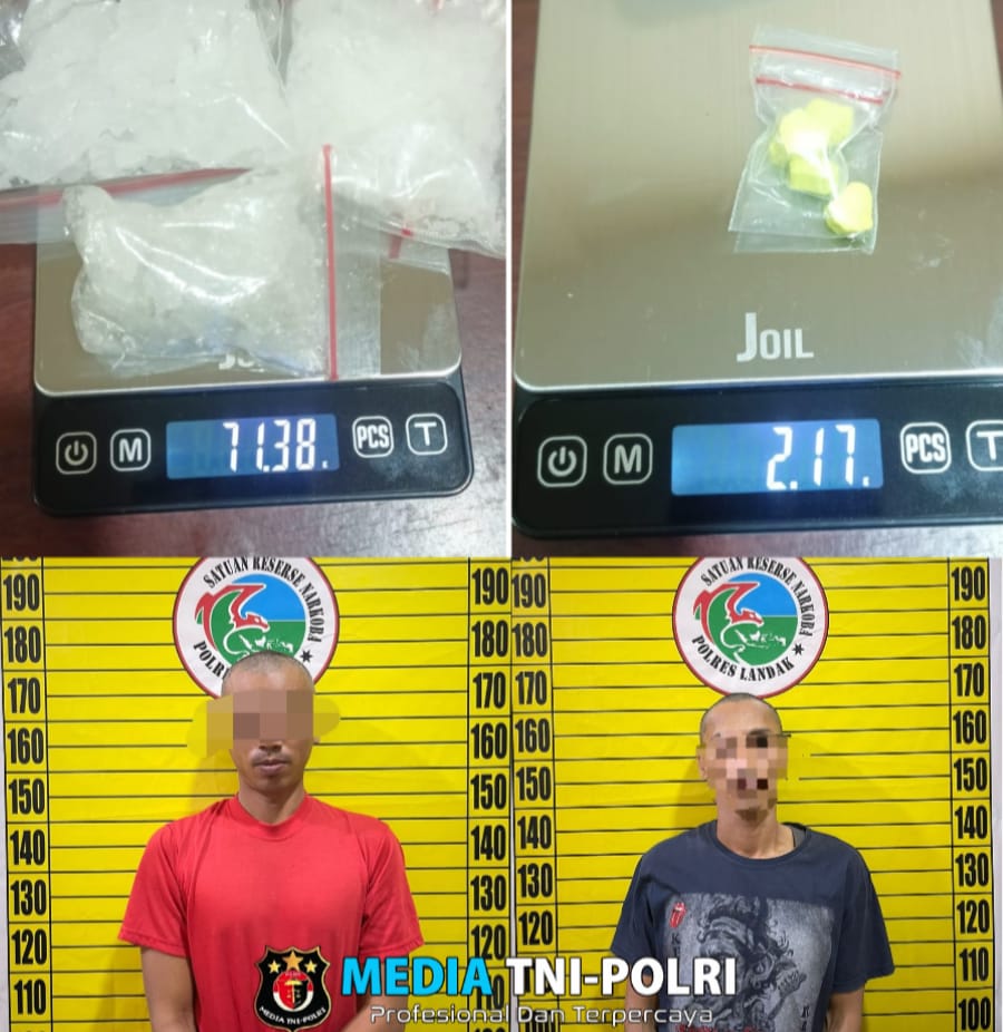 Sat Resnarkoba Polres Landak Berhasil Amankan Dua Tersangka Kasus Sabu Serta Kepemilikan Senjata Tajam