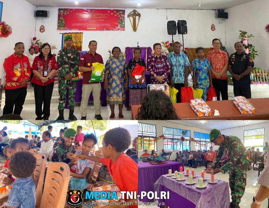 Wujud Toleransi, Satgas Yonif 131/BRS Hadiri dan Amankan Ibadah Menyongsong Hari Natal di Perbatasan