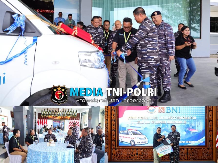 Wujud Sinergitas, Bank BNI Hibahkan 1 Unit Mobil Ambulans Ke Koarmada III