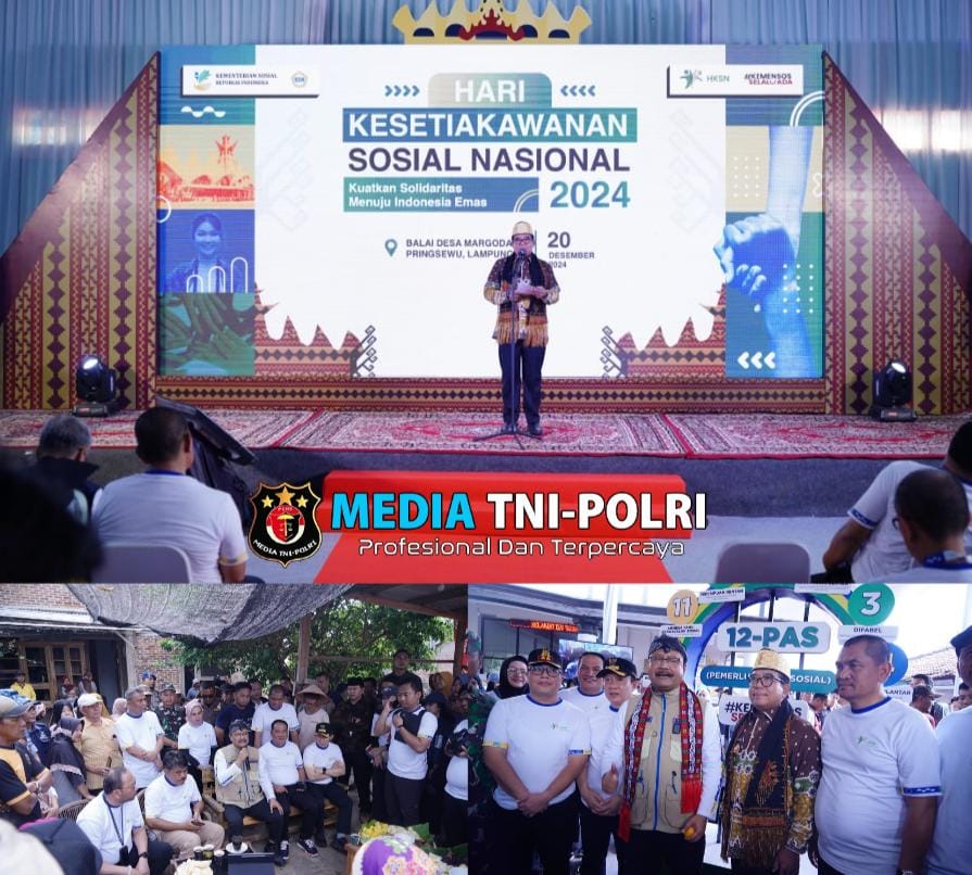Pj. Bupati Pringsewu DR.Hi. Marindo Kurniawan Mendampingi Menteri Sosial RI Dalam Peringatan HKSN 2024