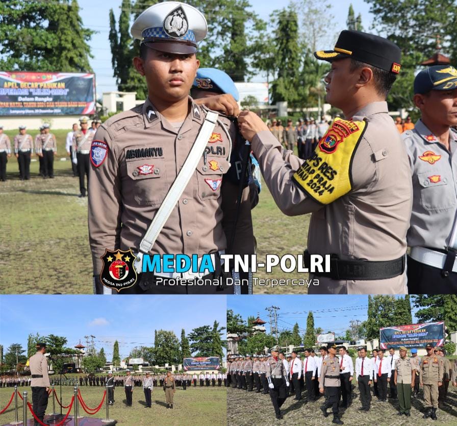 Amankan Natal 2024 dan Tahun Baru 2025, Polres Lampung Utara Laksanakan Apel Gelar Pasukan Ops Lilin Krakatau