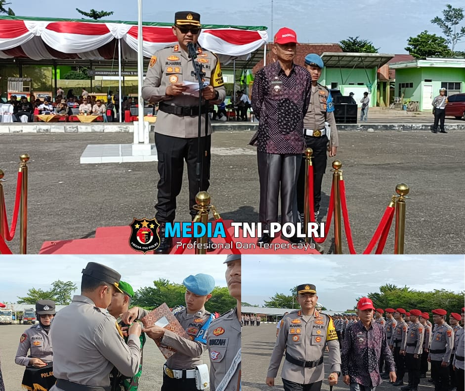 Kapolres Mesuji AKBP Muhammad Harris Pimpin Apel Gelar Pasukan Ops Lilin Krakatau 2024 Jelang Nataru