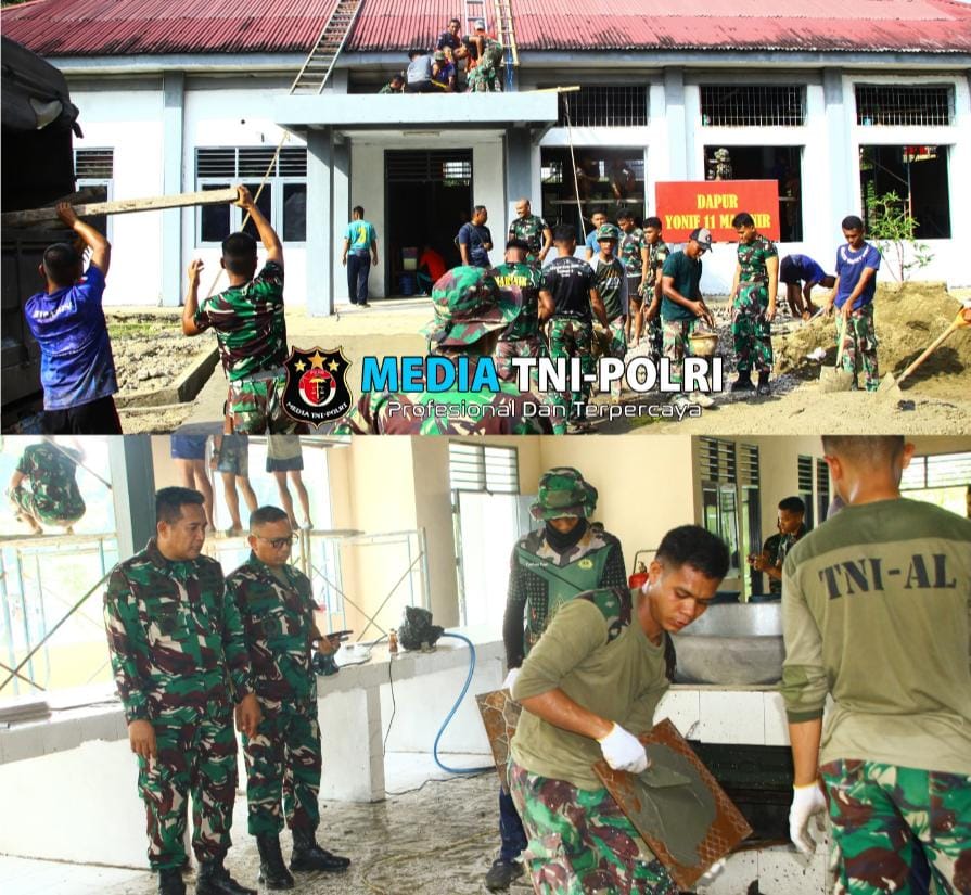 Jelang Makan Bergizi Gratis, Wadan Pasmar 3 Tinjau Renovasi Dapur Umum Pasmar 3