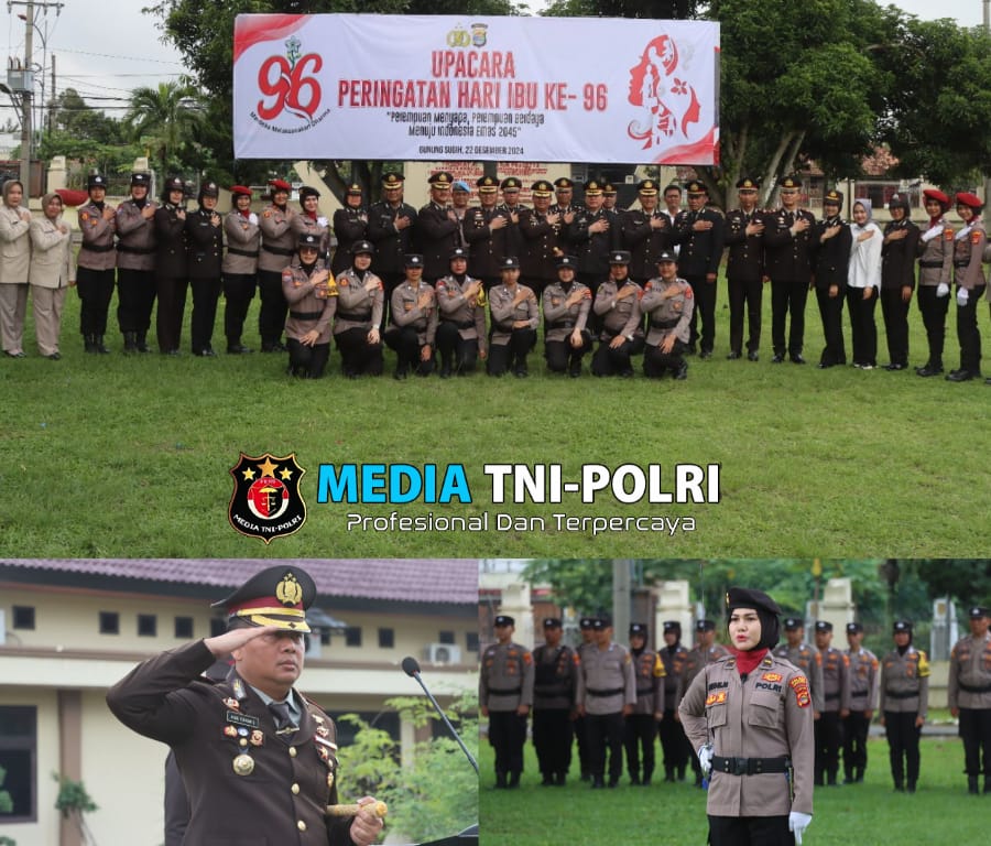 Polres Lampung Tengah Gelar Upacara Peringatan Hari Ibu ke-96