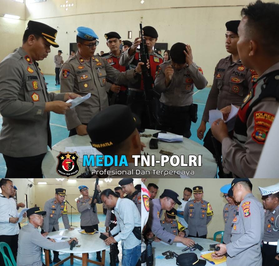 Antisipasi Penyalahgunaan, Polres Lampung Utara Cek Senpi Dinas Personel