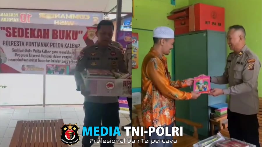 Polresta Pontianak Bagikan Buku ke Sekolah Menjelang Liburan Sekolah