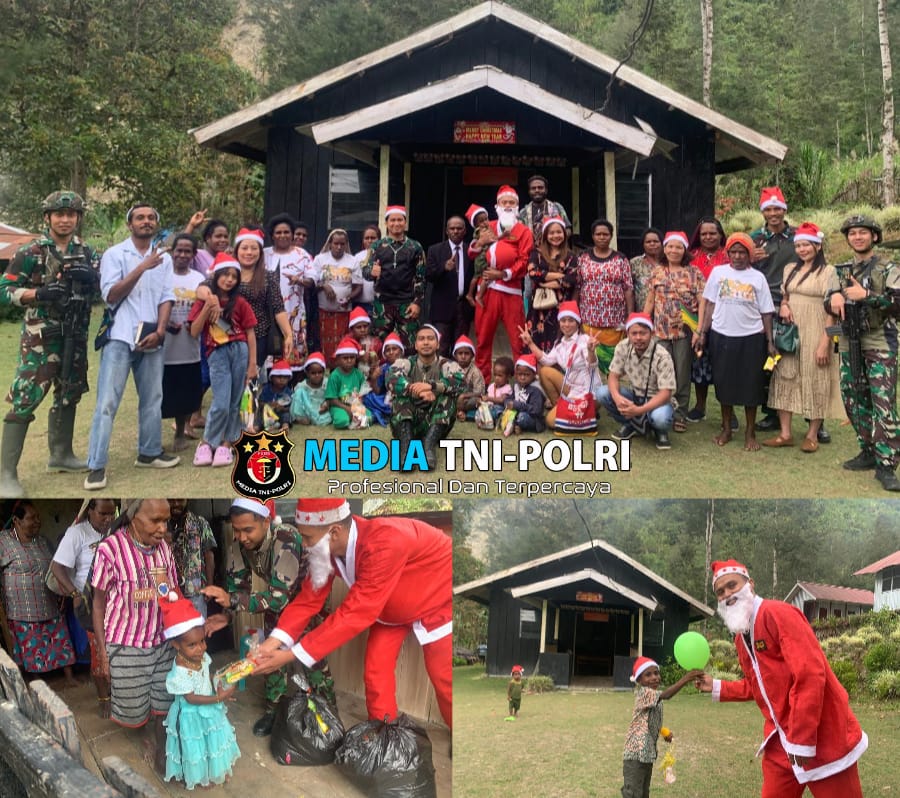 Prajurit Buaya Putih Yonif 323 Buaya Putih tebar kebahagiaan