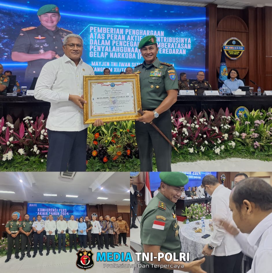 Aktif Dalam Pemberantasan Narkotika, Pangdam Tanjungpura Terima Penghargaan Dari BNN RI