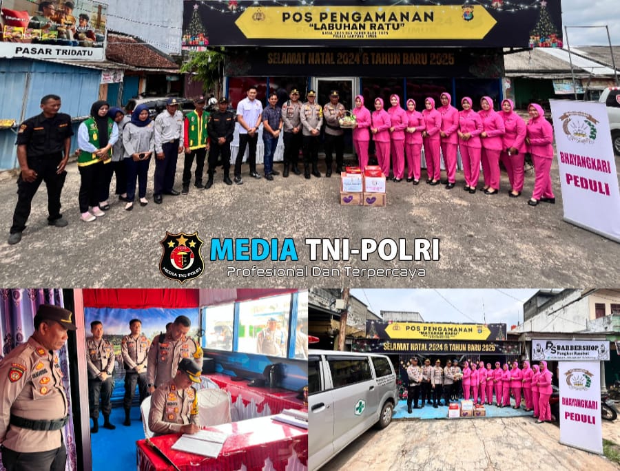 Kapolres Lampung Timur bersama Bhayangkari Kunjungi Pos Pam Ops Lilin Krakatau 2024