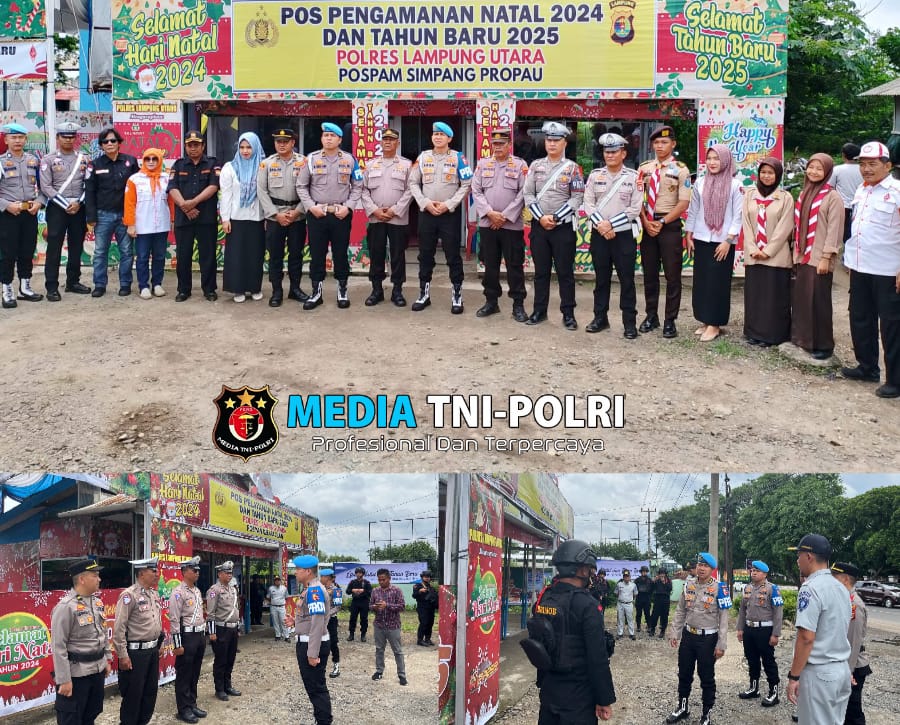 Biro Provos Div Propam Mabes Polri Cek Pos Pengamanan Ops Lilin Krakatau 2024 di Kabupaten Lampung Utara