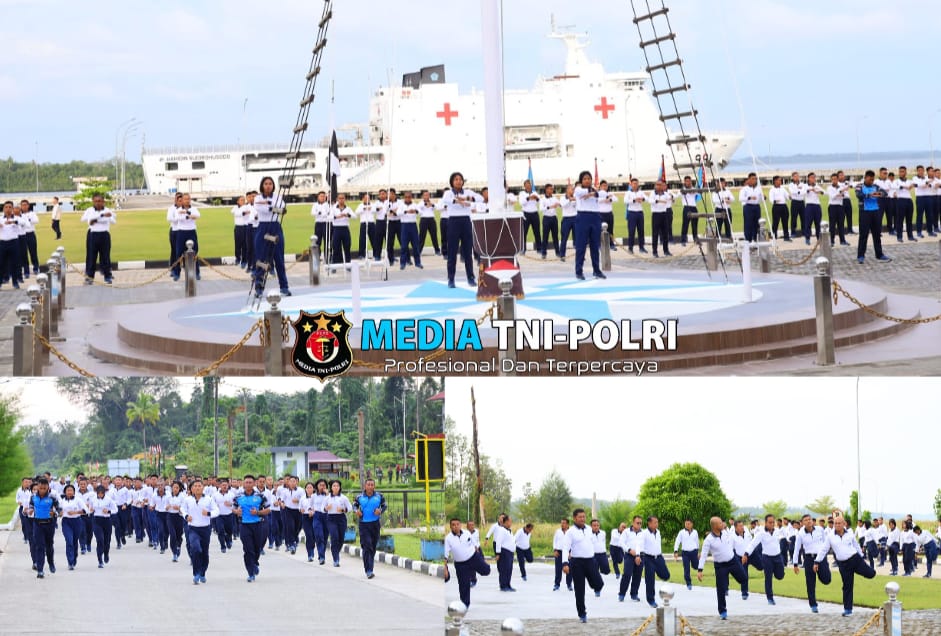 Pangkoarmada III Olahraga Bersama Prajurit dan ASN Koarmada III