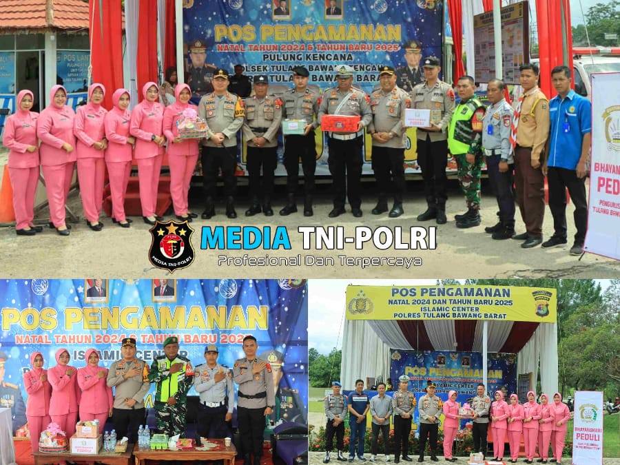 Kapolres Tulang Bawang Barat Bersama Bhayangkari Kunjungi Pos Pam Natal 2024 dan Tahun Baru 2025