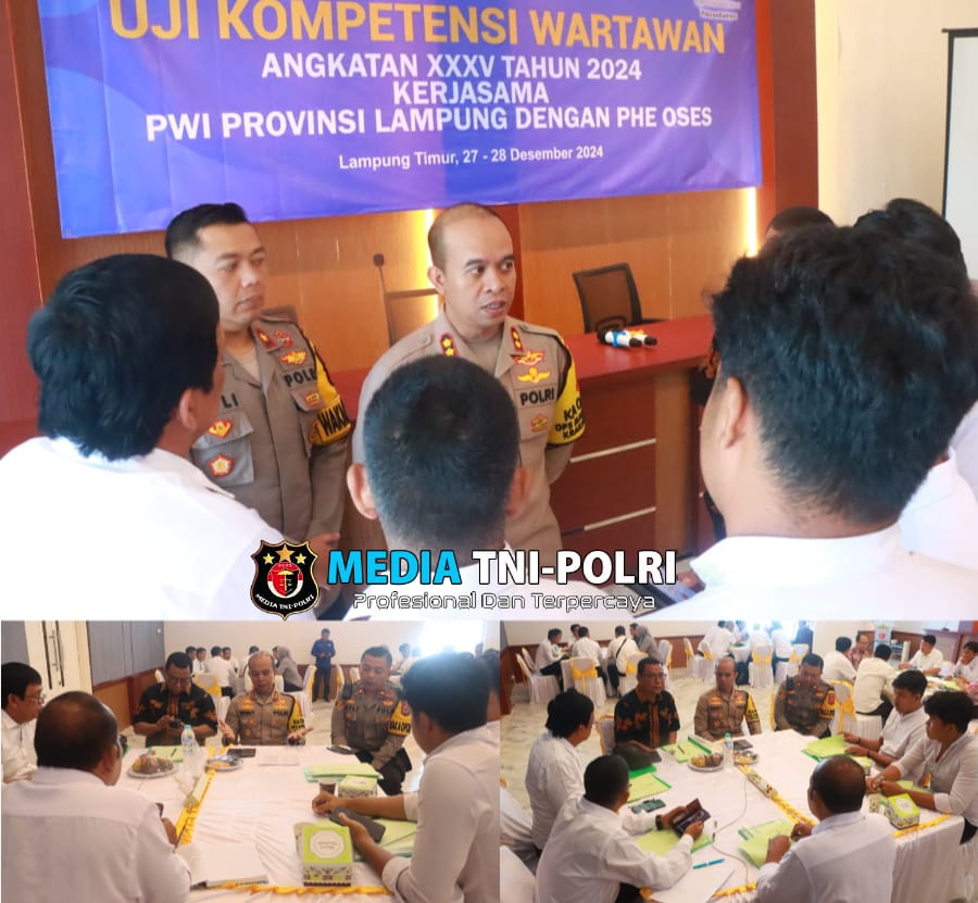 Kapolres Lampung Timur Menjadi Narasumber Dalam Kegiatan Uji Kompetensi Wartawan Angkatan XXXV Tahun 2024