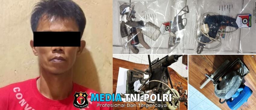 Polsek Terbanggi Besar Berhasil Ungkap Lokasi Pembuatan Senpira di Lampung Tengah