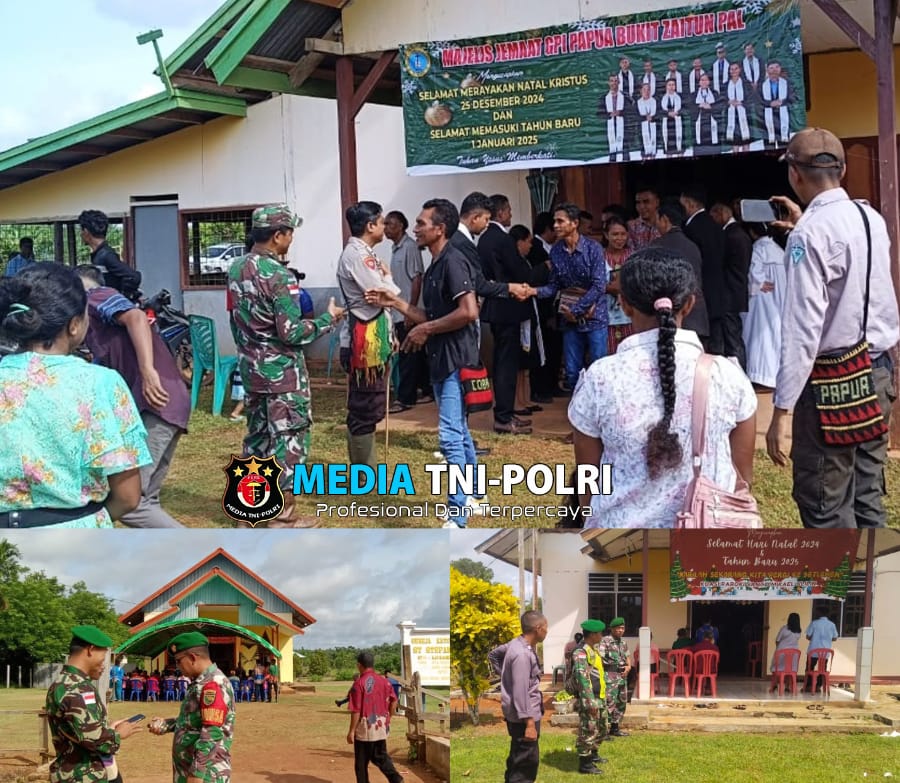 Babinsa dan Bhabinkamtibmas Ulilin Amankan Pelaksanaan Ibadah Natal 2024