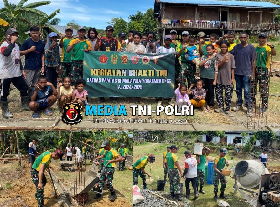 Sinergi di Perbatasan, Satgas Pamtas Yonarmed 11 Kostrad dan Masyarakat Dalam Pembangunan Gereja