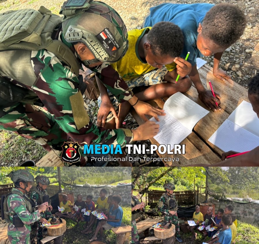 Papua Pintar Marinir Habema Disambut Gembira Anak-Anak Muara