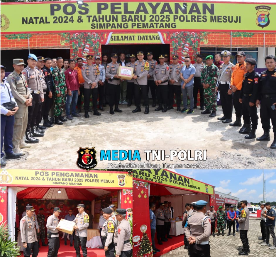 Kapolres Mesuji Bersama PJU Berikan Bingkisan Kepada Personil yang Melaksanakan Pengamanan Nataru di Pos Pak dan Pos Yan