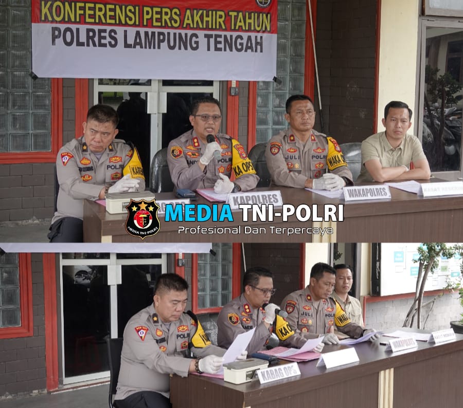 Konferensi Pers Akhir Tahun, Kapolres Paparkan Capaian Kinerja Polres Lampung Tengah di Tahun 2024