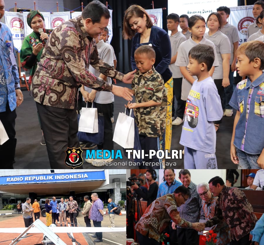 Launching Gemas, Mantan Panglima TNI Laksamana Yudo Margono bersama Hasim Djojohadikusumo Serahkan Seragam Sekolah Sampai Demonstrasi Terbang Drone Berbahan Daur Ulang Sampah Plastik