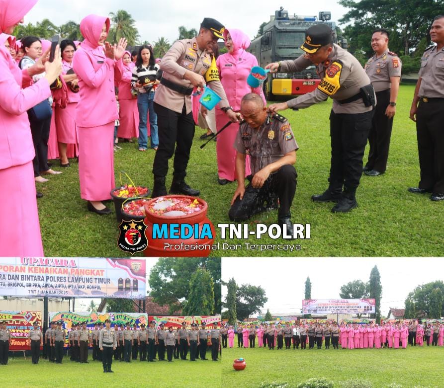Polres Lampung Timur Gelar Upacara Kenaikan Pangkat Periode 1 Januari 2025