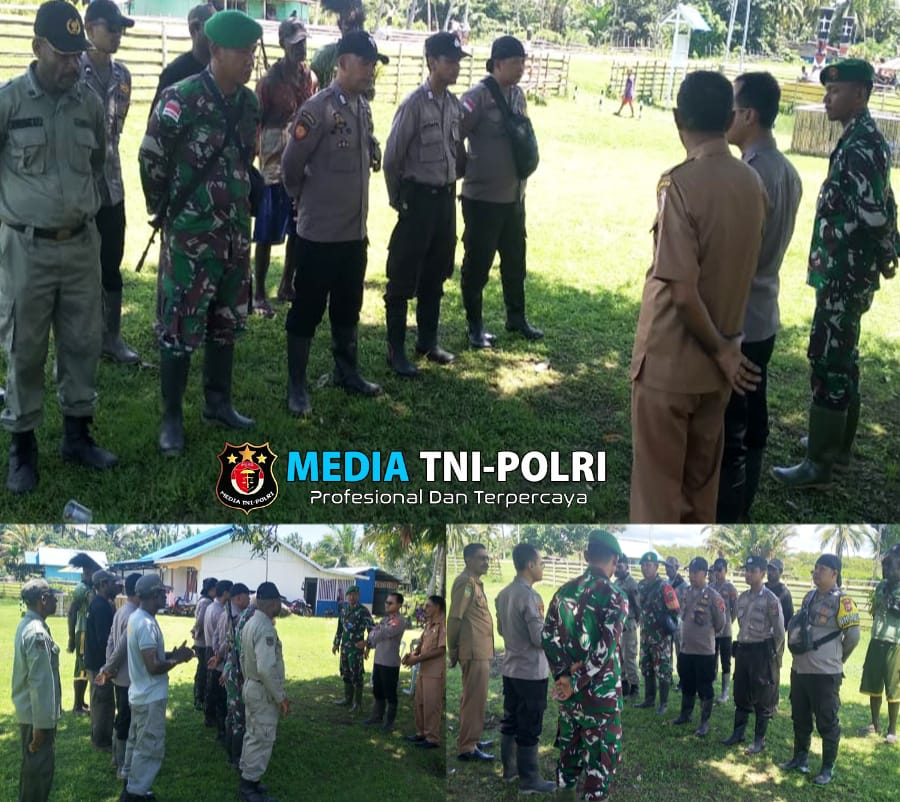 Babinsa dan Bhabinkamtibmas Okaba Lakukan Apel Persiapan Patroli Pengamanan Pergantian Tahun