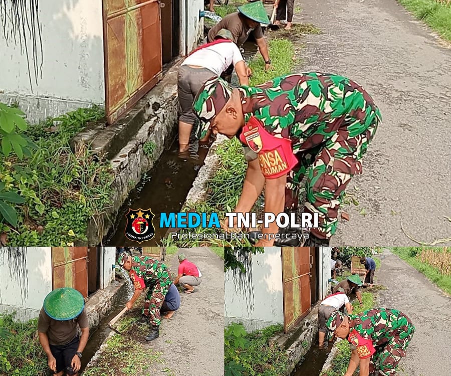 Babinsa Kelurahan Kauman Bersama Poktan Maju Makmur I Gotong Royong Bersihkan Sumber Air