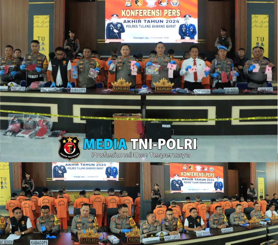 Kapolres Tulang Barat pimpin Gelar Konferensi Pers Akhir Tahun 2024.