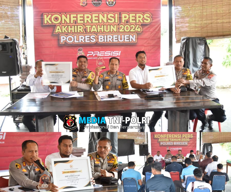 Polres Bireuen Gelar Konferensi Pers Akhir Tahun 2024, Sejumlah Kasus Kriminal Berhasil Diungkap