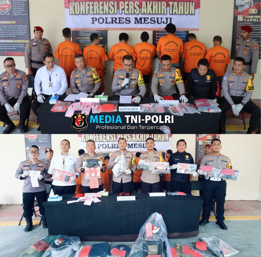 Polres Mesuji Gelar Konferensi Pers Akhir Tahun, Berikut Penyelesaian Kasus Selama Setahun