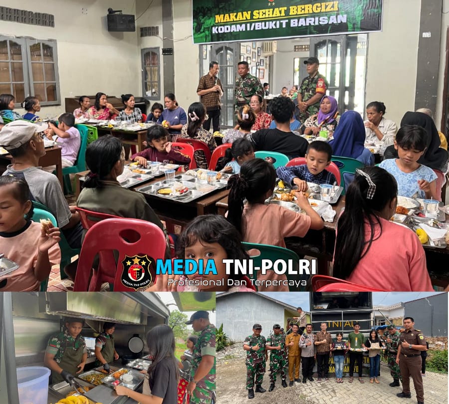 Kodam I/BB Berikan Asupan Gizi Sehat Kepada 250 Anak Panti Asuhan di Pancur Batu