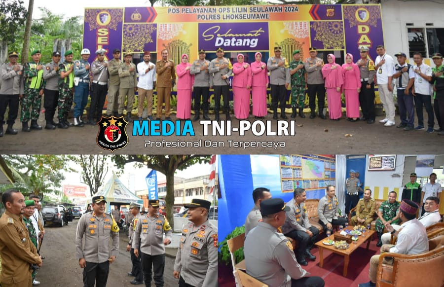 Kapolres Lhokseumawe dan Ketua Bhayangkari Kunjungi Pos Pelayanan dan Pengamanan Ops Lilin 2024