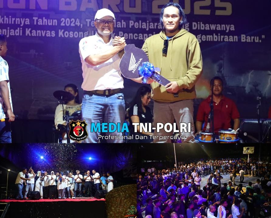 Koarmada III Gelar Acara Malam Tahun Baru 2025 dengan Pesta Kembang Api dan Pembagian Door prize