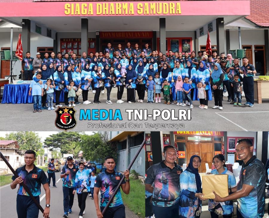 HUT ke-9 Yonmarhanlan XIV Sorong Dirayakan Meriah Bersama Keluarga Besar dengan Olahraga dan Tali Asih