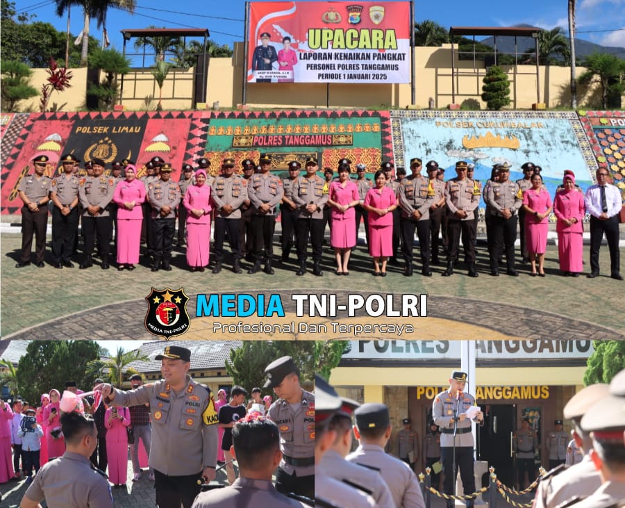 Kapolres Tanggamus Pimpin Upacara Naik Pangkat 31 Personilnya