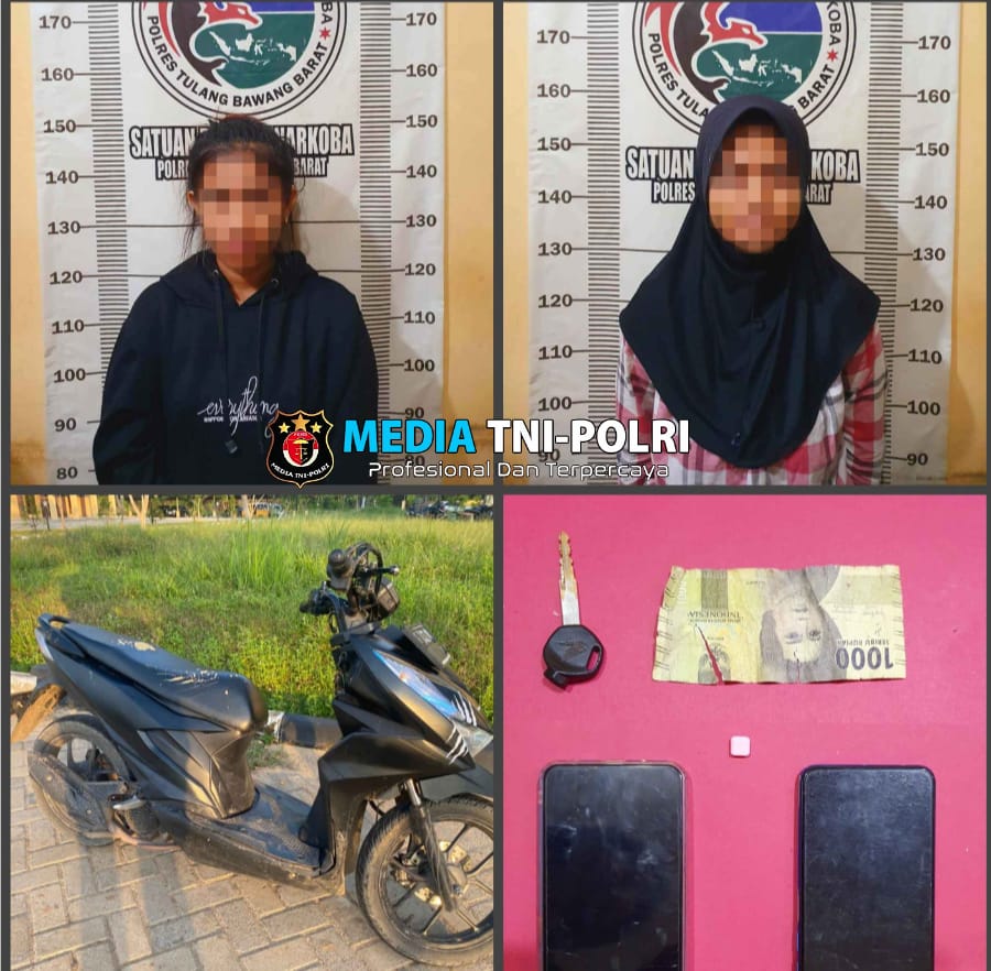 Sat Resnarkoba Polres Tulang Bawang Barat Ungkap Kasus Narkoba, Amankan Dua Wanita dengan Barang bukti Pil Ekstasi