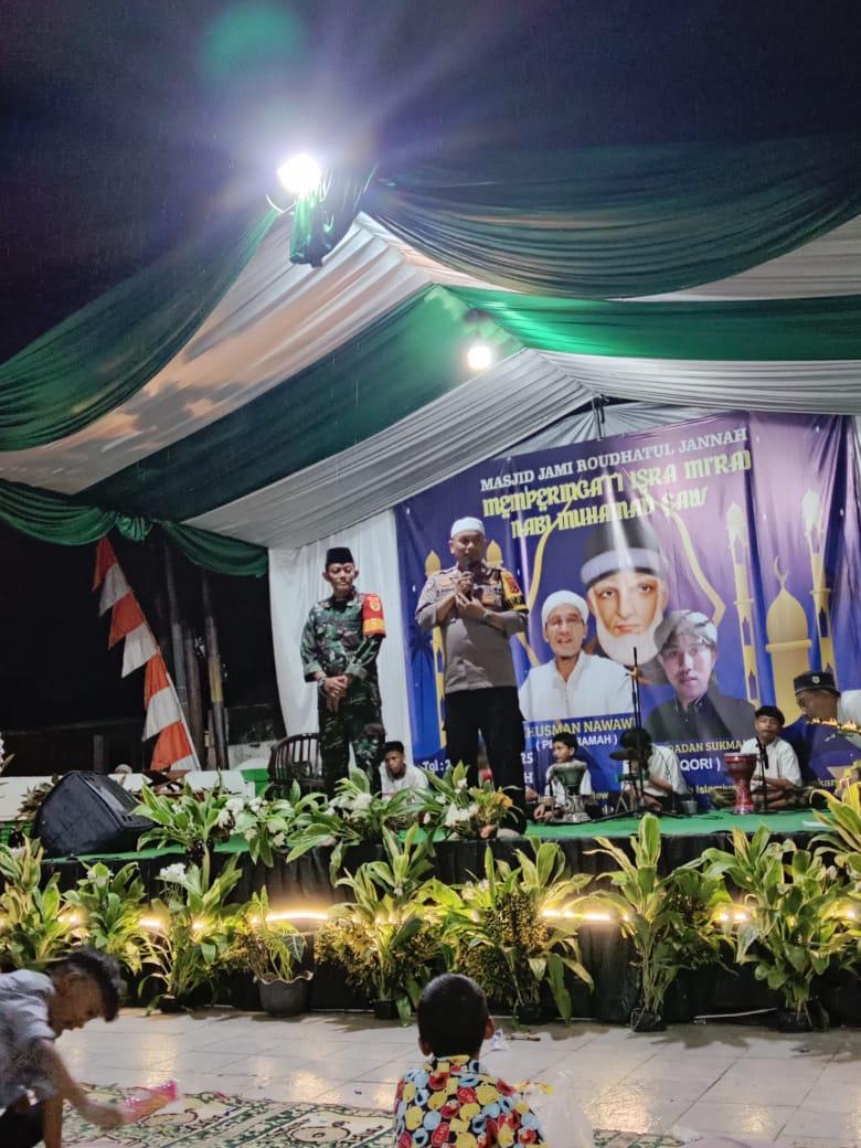 Sinergitas TNI POLRI, Polsek Tamansari Giat Cooling Sistem Hadiri Peringatan Isra Mi’raj Warga Binaan Sekaligus Monitoring Keamanan Wilayah