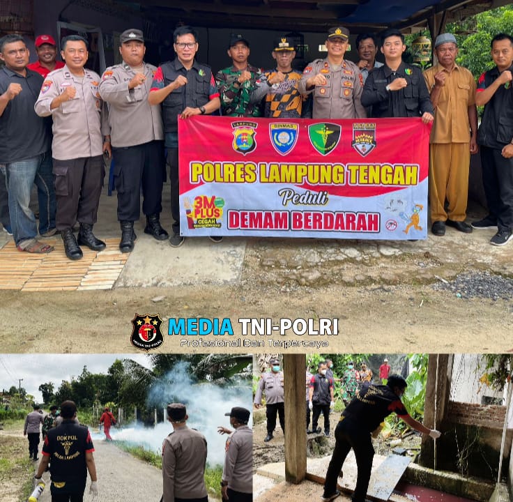 Peduli Kesehatan Masyarakat, Polres Lampung Tengah Gelar Fogging dan Edukasi Cegah DBD